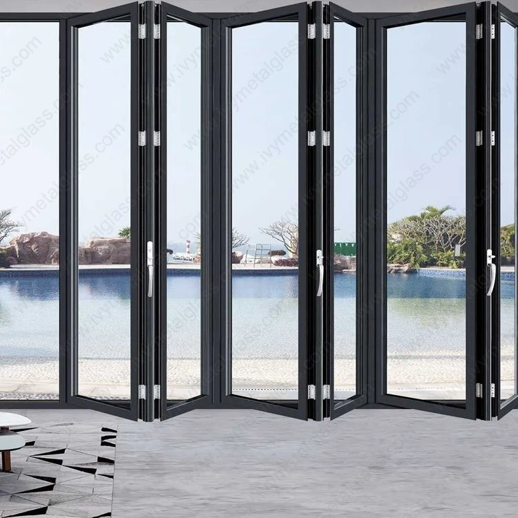 Portes pliantes lourdes en aluminium