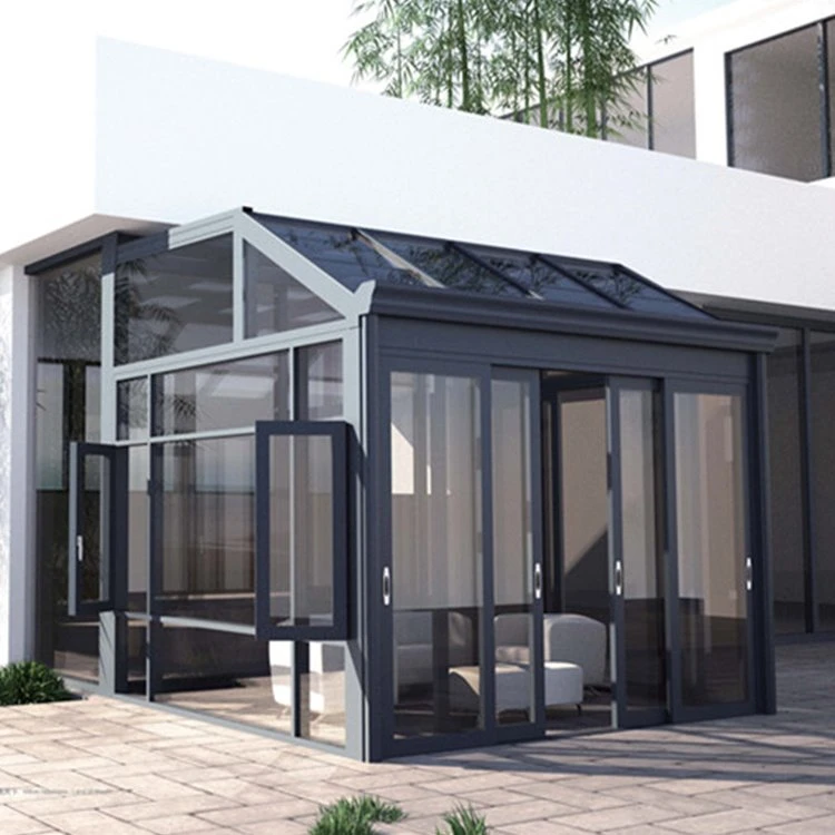 Solarium en aluminium avec stores