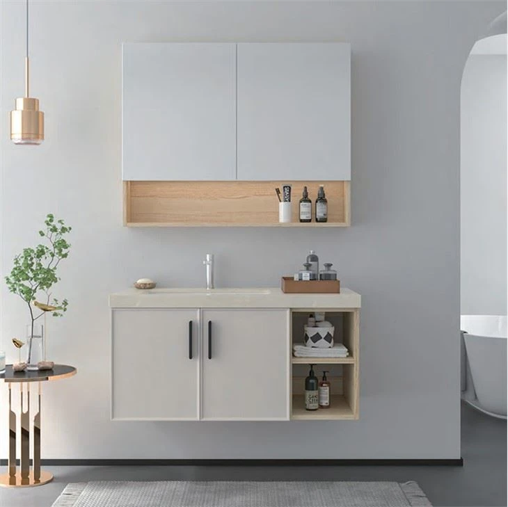 Meuble de salle de bain de couleur claire