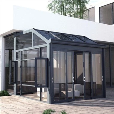 Solarium en aluminium avec stores