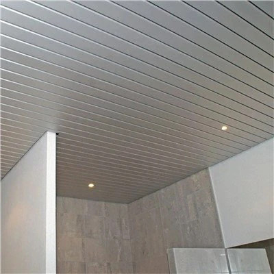Plafond à lattes métalliques